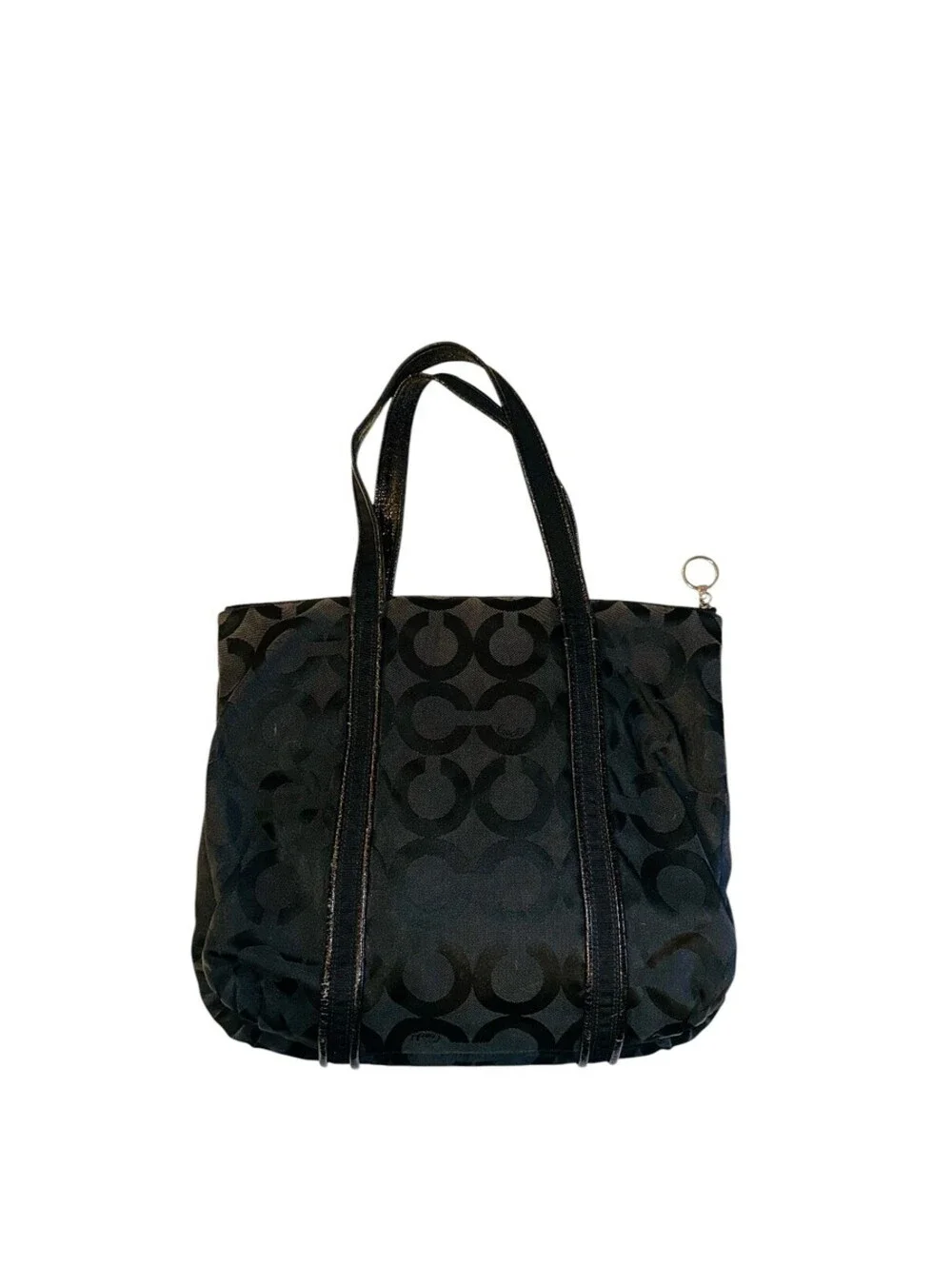 Coach Black Poppy Op Art Glam Tote
